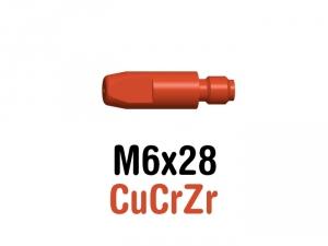 Tube Contact M6x28 CuCrZr pour torches Innershield