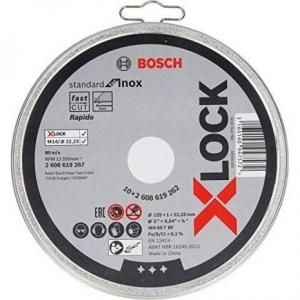Boite de 10 disques à tronçonner Std Inox 125x1,0 Plat X-Lock Bosch 2608619267