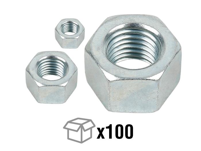 10 écrous hexagonaux HU M30 - Zingué bichromaté - 020830CR3B