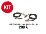 Kit porte électrode, pince masse et câble, 200 A 5m