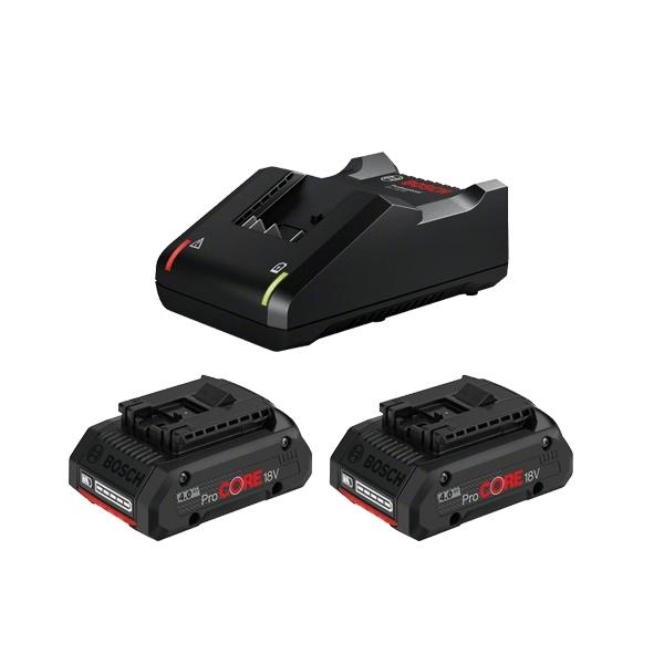 Lot 2 batteries ProCORE 18V 4.0Ah + chargeur GAL 18V-40 Bosch 1600A01BA3 -  Outillage