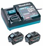 Pack énergie 2 batterie XGT 40Vmax 5Ah + chargeur rapide 1911V6-0 Makita